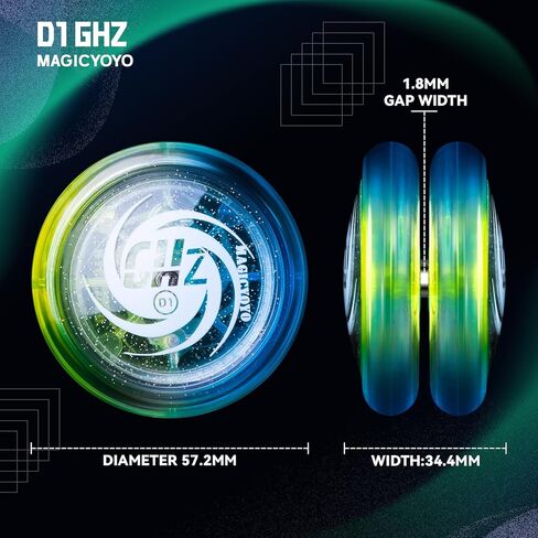 MAGICYOYO D1 GHZ Beginner Yoyo for Kids, Starter Yoyos Glow in The Dark, Auto Return Yo yo for Kids, Responsive Yoyo for 2a Looping Trick, Kids Yo-yo with 6 Yoyo Strings (Glow Blue) in Kuwait