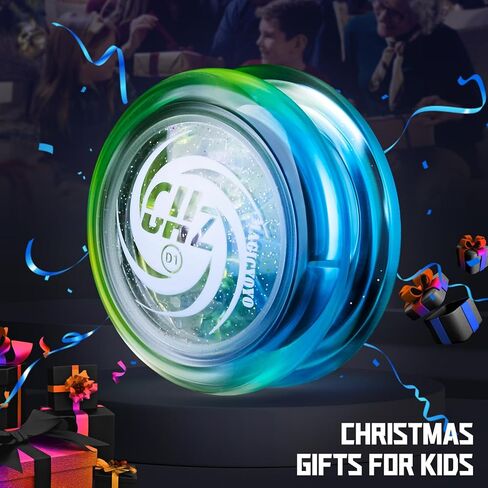 MAGICYOYO D1 GHZ Beginner Yoyo for Kids, Starter Yoyos Glow in The Dark, Auto Return Yo yo for Kids, Responsive Yoyo for 2a Looping Trick, Kids Yo-yo with 6 Yoyo Strings (Glow Blue) in Kuwait