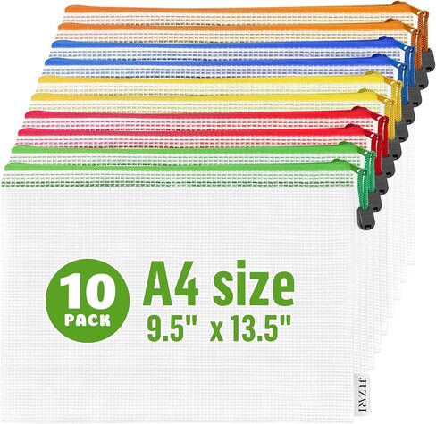 10 Pack Large Mesh Zipper Pouch B4 (12x15in) Mesh Bags With Zipper for Organizing Board Game Puzzle School Teacher Classroom Organization Zip Storage Bags Plastic Zippered Pouches Zippered Pouches in Saudi Arabia