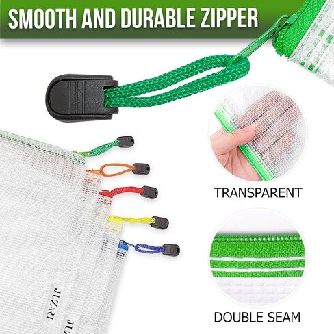 10 Pack Large Mesh Zipper Pouch B4 (12x15in) Mesh Bags With Zipper for Organizing Board Game Puzzle School Teacher Classroom Organization Zip Storage Bags Plastic Zippered Pouches Zippered Pouches in Saudi Arabia
