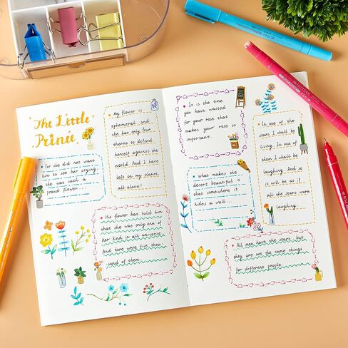 12 Colored Curve Highlighter Pen Set, 10 Different Shapes Dual Tip Markers Cool Pens for Journal Planner Scrapbook Art Office School Supplies for Kids Adults Journaling Drawing Note Taking in Saudi Arabia