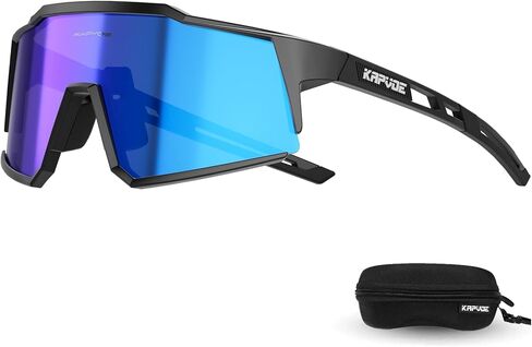 KAPVOE Polarized Cycling Glasses With 1 Lens Or 4 Interchangeable Lens Tr90 Frame For Men Women Sports Sunglasses Bike in Kuwait