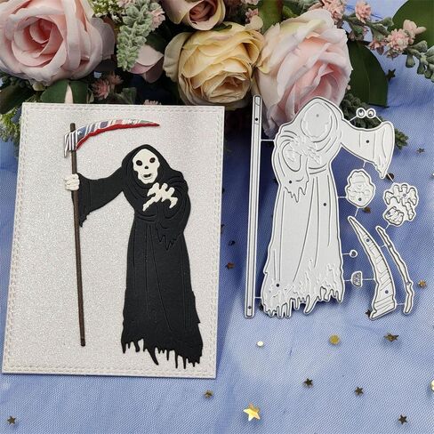 Halloween Ghost Cutting Dies, Witch Skull Die Cuts Metal Embossing Stencils Template Mould for Card Scrapbooking and DIY Craft Album Paper Card Decor in Kuwait