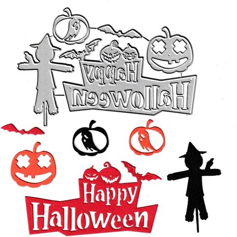 Halloween Ghost Cutting Dies, Witch Skull Die Cuts Metal Embossing Stencils Template Mould for Card Scrapbooking and DIY Craft Album Paper Card Decor in Kuwait