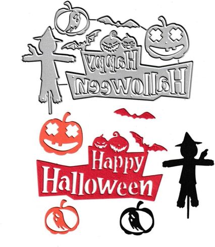 Halloween Ghost Cutting Dies, Witch Skull Die Cuts Metal Embossing Stencils Template Mould for Card Scrapbooking and DIY Craft Album Paper Card Decor in Kuwait