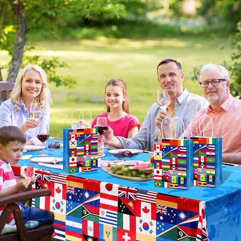 16 Pack International Flag Bags World Flag Gift Bags for Opening Sports Events Celebration Goodie Candy Party Favors Decoration Supplies in Kuwait