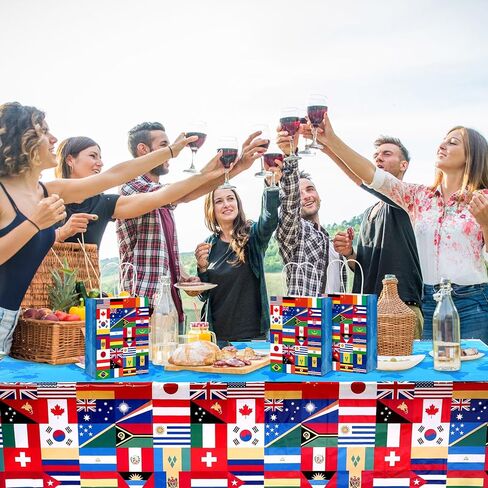 16 Pack International Flag Bags World Flag Gift Bags for Opening Sports Events Celebration Goodie Candy Party Favors Decoration Supplies in Kuwait