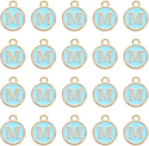 PATIKIL 50pcs Letter Charm Alphabet Charm Initial Pendant Charm Bulk Cute Double Sided Blue DIY for Jewelry Making Bracelet in Saudi Arabia