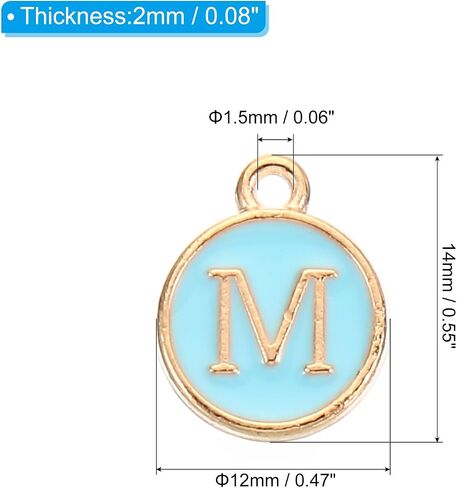 PATIKIL 50pcs Letter Charm Alphabet Charm Initial Pendant Charm Bulk Cute Double Sided Blue DIY for Jewelry Making Bracelet in Saudi Arabia