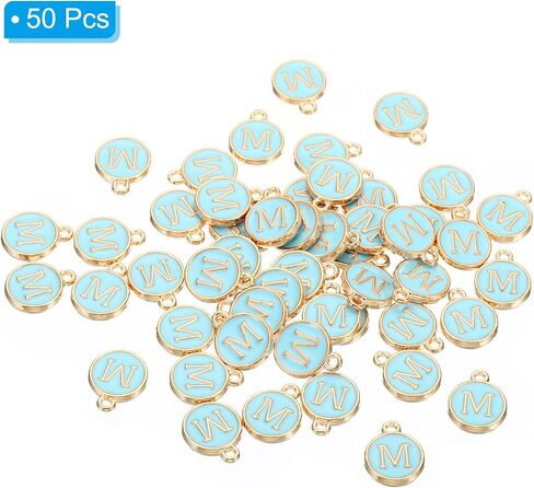 PATIKIL 50pcs Letter Charm Alphabet Charm Initial Pendant Charm Bulk Cute Double Sided Blue DIY for Jewelry Making Bracelet in Saudi Arabia