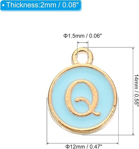 PATIKIL 50pcs Letter Charm Alphabet Charm Initial Pendant Charm Bulk Cute Double Sided Blue DIY for Jewelry Making Bracelet in Saudi Arabia