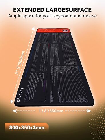 Shortcut Keys Mouse Pad for Blender,Blender Hotkeys Office Desk Mat,Work Desk Large XXL Keyboard Mousepad, Waterproof Non-Slip and Stitched Edge(31.5×13.8 inch) in Saudi Arabia