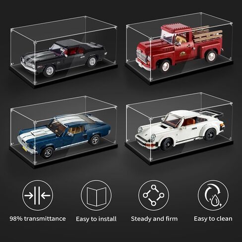 Acrylic Display Case for Lego Car 42172 42143 42156 42083 42056 42115 42125 42096 76139 76956, 23.62x11.81x7.87inches (62x30x20cm), Dustproof Protection Clear Showcase in Saudi Arabia