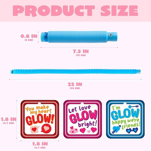 سوار أنبوب Goyin 24 PCS Glow سحب أنابيب تململ لعبة الحسية لمجموعة لضوء الإجهاد توهج في The Dark for Kids With Cards Party Fords for Charsistroom Exchange ، و Goys Exchange Hights Rways in Kuwait
