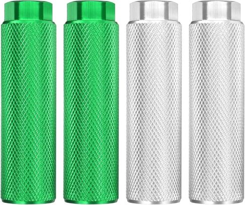 HARFINGTON 2 Pairs Bike Pegs Aluminum Alloy Rear Stunt Pegs Anti-Skid Back Seat Stands Fit 3/8" Axles for Mountain Bike, Black & Silver in Kuwait