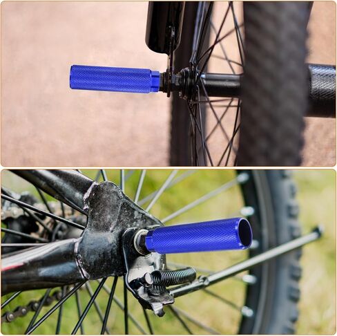 HARFINGTON 2 Pairs Bike Pegs Aluminum Alloy Rear Stunt Pegs Anti-Skid Back Seat Stands Fit 3/8" Axles for Mountain Bike, Black & Silver in Saudi Arabia