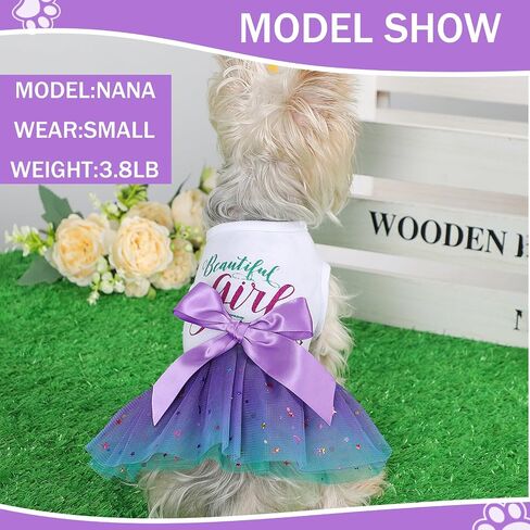 Dog Dress for Small Dogs, Puppy Costume Clothes Girls Pet Clothing Outfit Summer Spring Dresses Chihuahua Yorkie Cat Apparel in Saudi Arabia