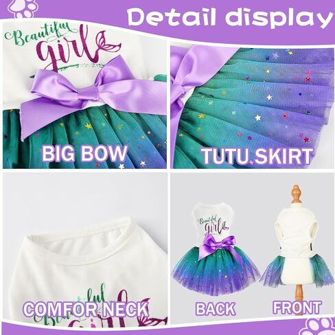 Dog Dress for Small Dogs, Puppy Costume Clothes Girls Pet Clothing Outfit Summer Spring Dresses Chihuahua Yorkie Cat Apparel in Saudi Arabia