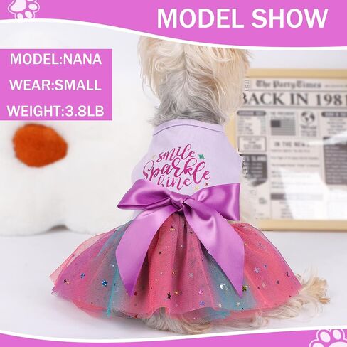 Dog Dress for Small Dogs, Puppy Costume Clothes Girls Pet Clothing Outfit Summer Spring Dresses Chihuahua Yorkie Cat Apparel in Saudi Arabia