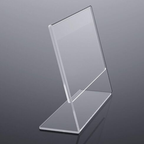 Niubee Acrylic Sign Sign Holder 8.5x11 inches 3 Pack Plack Mandscape ، إطارات الورق الواضحة المائلة ، حامل مشاركة بلاستيكية ، طاولة قائمة المستندات للمكتب ، المتجر ، مطعم -Horizontal in Kuwait