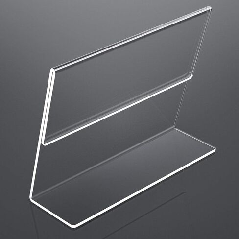 Niubee Acrylic Sign Sign Holder 8.5x11 inches 3 Pack Plack Mandscape ، إطارات الورق الواضحة المائلة ، حامل مشاركة بلاستيكية ، طاولة قائمة المستندات للمكتب ، المتجر ، مطعم -Horizontal in Kuwait