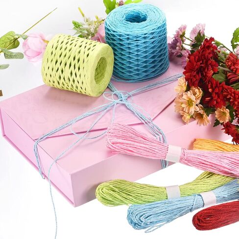 MECCANIXITY Raffia Paper Craft Rope Ribbon Packing Paper Twine 219 Yards Handmade Gray for DIY Decoration Gift Packaging in Saudi Arabia