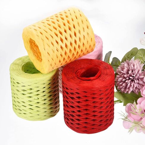 MECCANIXITY Raffia Paper Craft Rope Ribbon Packing Paper Twine 219 Yards Handmade Gray for DIY Decoration Gift Packaging in Saudi Arabia