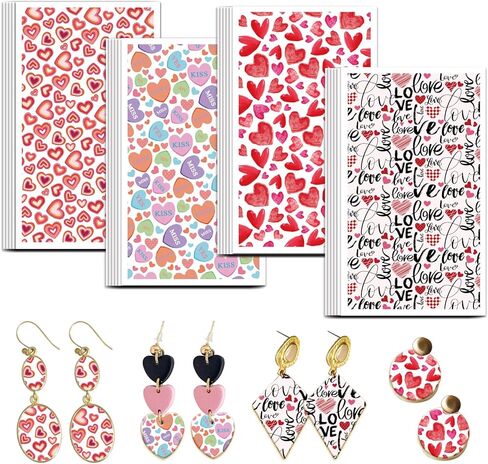 OLYCRAFT Datura Flower Transfer Paper 4 Design 24 Pcs Transfer Paper for Polymer Vintage Pattern Polymer Clay Transfer Sheets Floral Small Transfer Paper for Clay Earrings Jewelry Making in Kuwait