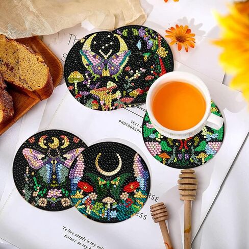 8 PCS Diamond Art Coasters Kit و Diamond Painting Coaster مع حامل ، وأطقم فنون الماس للمبتدئين للمبتدئين والفنون والحرفية لوازم الحفلات على طراز Rainbow Rain in Kuwait
