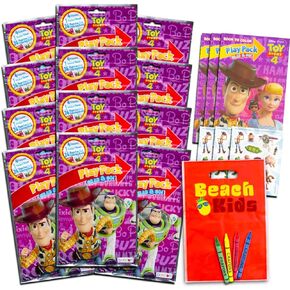 Disney Pixar Toy Story 4 Party Favors Pack ~ Bundle Includes 12 Toy Story Play Packs Filled with Stickers, Coloring Books, Crayons (Toy Story Party Supplies)