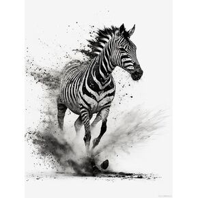 TUTUMAY21 Zebra 5D Diamond Art Kits for Adults, Black and White Animal DIY Paint with Diamond Art Round Full Drill Crystal Diamond Paintings Arts Craft for Winter Holiday Chrismas 12x16 inch