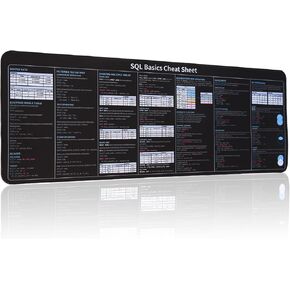 SQL Mousepad, SQL Cheat Sheet Mouse Pad, Large Size Keyboard Desk Mat, Tips Gifts for Beginner IT Program Engineer Desk Pad Structured Query Language Shortcuts Mat