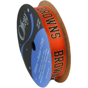 Cleveland Football Ribbon 5/8" by 9-Foot Polyester Spool