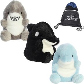 Aurora Palm Pals Aquatic Bundle: Chomps Shark, Clicks Dolphin, and Juneau Orca