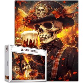 Pirate 1000 Piece Jigsaw Puzzle for Adults Families Skull Pirate Pictures Captain Puzzles for Challenging Family Activity Game DIY Handwork Puzzles Home Decor Gifts 20x27 Inches