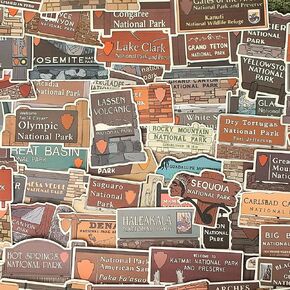 National Park Sticker Pack by Park People with All 63 of America's National Parks - 2" x 3"