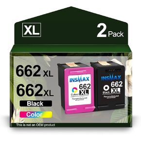 662 Ink Cartridges Black and Color CZ105AL CZ106AL Replacement for HP 662XL for HP Deskjet Ink Advantage 2545 2546 2645 2646 3515 3516 Printer(1 Black 1 Tri-Color)
