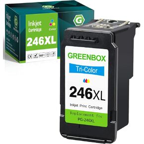 GREENBOX 246 246XL Color Ink Cartridgs Replacement for Canon CL-246XL Ink Cartridges for PIXMA TR4520 TR4522 TS202 TS3320 MG2522 MG2525 MG2420 MG3020 MX490 MX492 IP2820 Printer Ink 246XL, 1 Pack