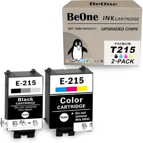 BeOne T215 215 Ink Cartridges Remanufactured Replacement for Epson WF-100 WF-110 WF100 WF110 Printers (1 Black, 1 Tri-Color)