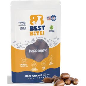 Medium-Chew Beef Sausages for Dogs – 680g of Ground Beef, High-Protein, Gluten-Free, No Artificial Additives, All Natural Healthy Dog Treats