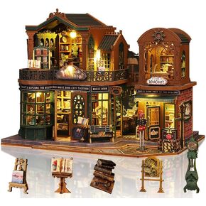 DIY Miniature Dollhouse Kit, Mini House Making Kit with Furnitures, Tiny House Kit to Build for Adults, Hobby Craft Gift for Christmas Day, Forest Adventure