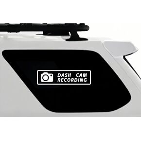 Pack of 2 Dash Cam Inspired Funny Car Decal - 6 Inch Wide HD CCTV Camera Vinyl Sticker for Bumper & Window | Perfect for Dashboard Recording Fans