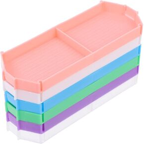 Plastic Bead Sorting Tray Plate: 6pcs Large Diamond Rhinestone Plate Cross Stitch Nail Art Dotting Tool for DIY Art Craft