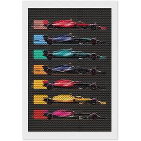 Brkgpw Formula Caring Cars Diamond Art - 5D Diamond Painting Kit للبالغين - ديكور الجدار المنزلي - 12x16inch