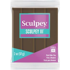 Sculpey III® Polymer Bake Clay ، جلد الغزال البني ، غير السامة ، 2 أوقية. بار ، رائع للنمذجة ، النحت ، العطلات ، DIY ، وسائل الإعلام المختلطة والمدرسة.