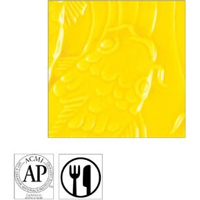 Amaco LG-63 Lead Free Liquid Gloss Glaze ، أصفر رائع ، نصف لتر