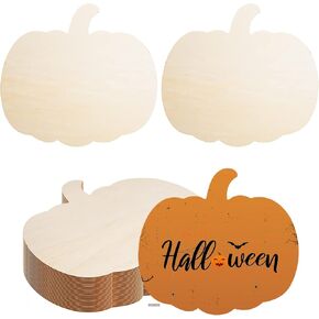 12 Pieces Large Wood Pumpkin Cutouts Blank Pumpkin Shape Cut Out Wooden Pumpkin Cutout Unfinished Wood Craft for Fall Party DIY Thanksgiving Halloween Decoration Supplies, 12.5 x 12 Inches