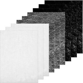 Giantree 9 Pcs Felt Fabric Sheet for Crafts, 11.8" x 7.9" Soft Craft Felt Fabric Squares for Sewing Patchwork Decoration Embroidering Book DIY Craft Felt (Black, Gray, White)
