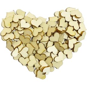 300 Pcs 0.66 inch Wood Heart Cutouts,Unfinished Wooden Hearts for Crafts,Heart Sign Tag,DIY Unfinished Wooden Ornaments Embellishments for Valentines Day Guest Book Decoration