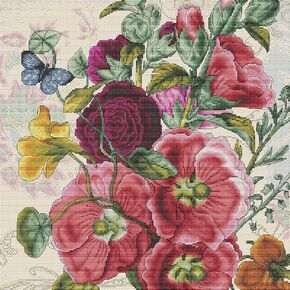 Counted Cross Stitch kit Summer Flowers Luca-s B2366 Size: 28x28 cm / 11.1x11.1 in Poppies Needlepoint Floral Embroidery xstitch DIY Kits